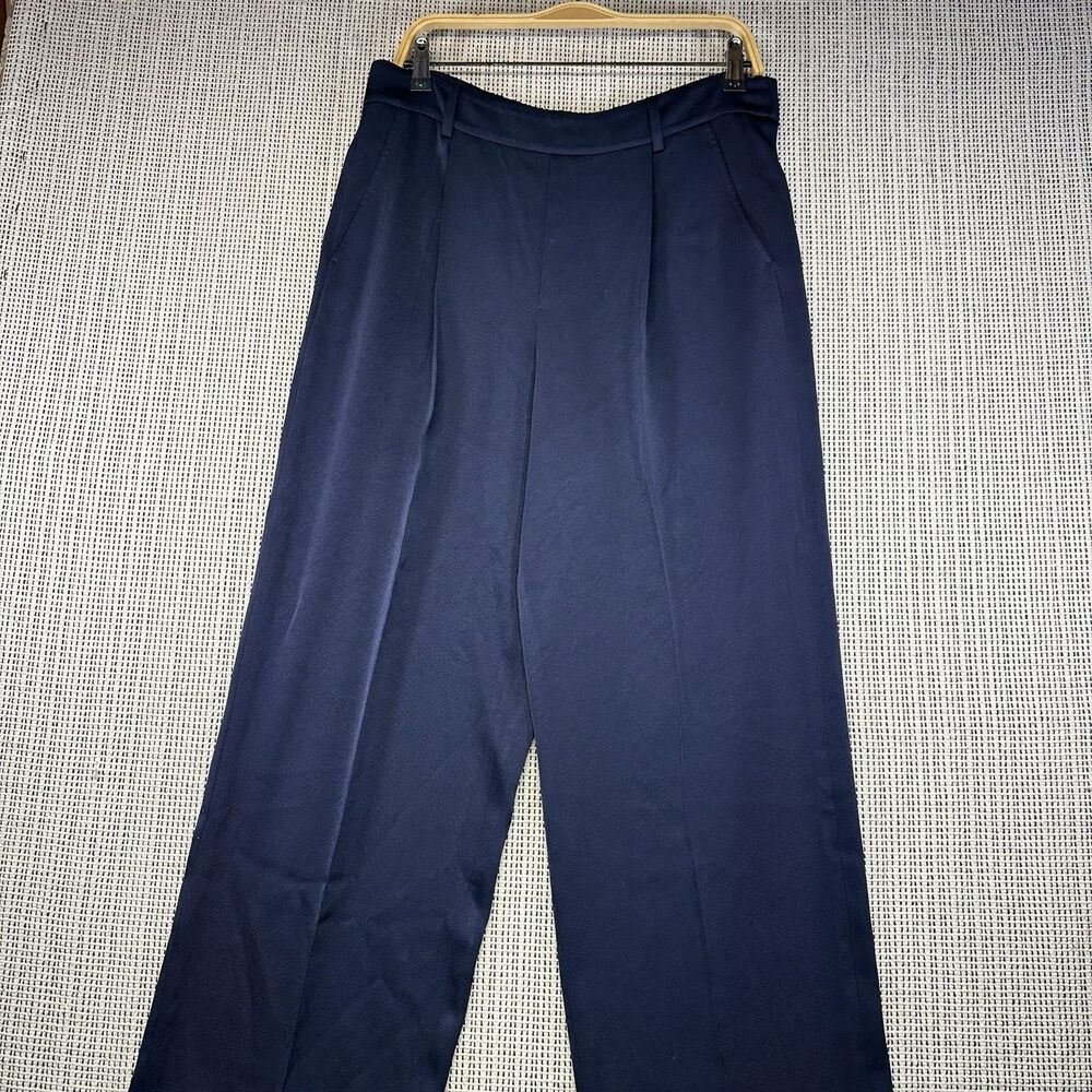 Vince Wide Leg Pull On Pants Navy Minimalist Quiet Luxury Designer